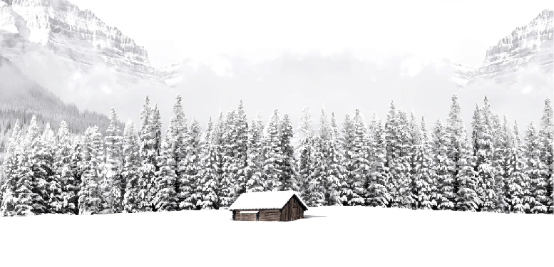 Panoramic mountain chalet wallpaper