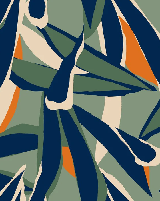 Panoramic wallpaper with plant sketch design