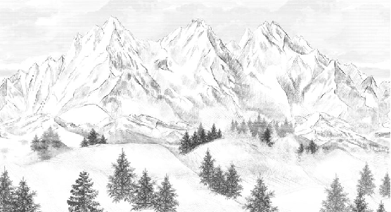 Papier peint montagne sommets de Chamonix, XXL, tendance