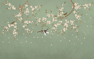 Green Zen Sakura Wallpaper