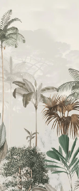 Green jungle eden panoramic wallpaper