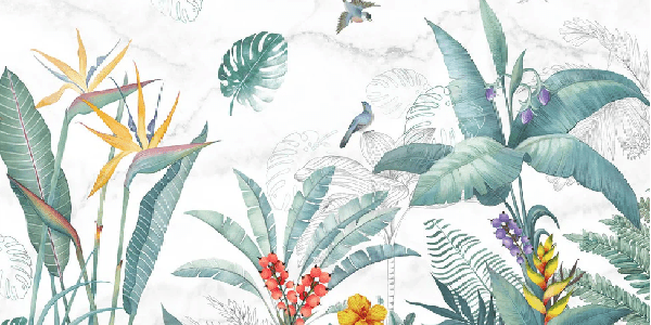 Végétal & Bird wallpaper