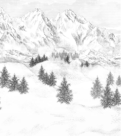 Papier peint montagne sommets de Chamonix, XXL, tendance