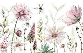 Flower and dragonfly wallpaper