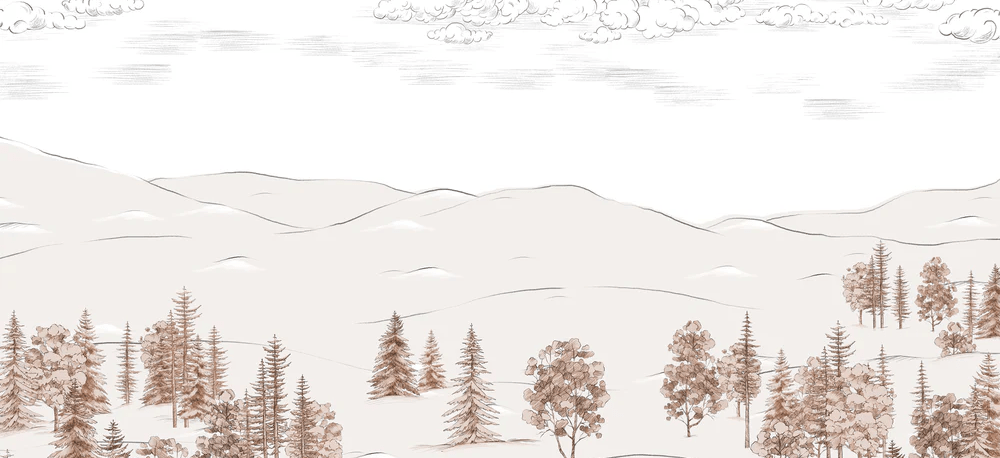 Sepia-toned tree tops sketch wallpaper