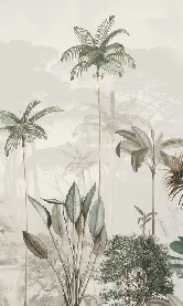 Green jungle eden panoramic wallpaper