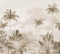 Papier peint panoramique jungle eden sépia, XXL, tendance
