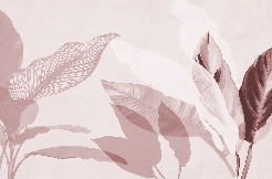 Papier peint feuillage moderne bordeau - Muralconcept