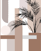 Terracotta geometric panoramic wallpaper