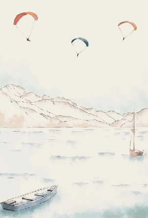 Annecy wallpaper, mountain peaks & art