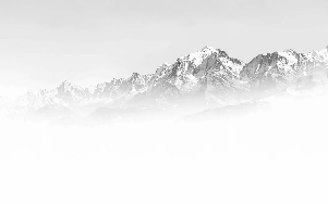 Mont Blanc in the Mist Wallpaper in Black and White