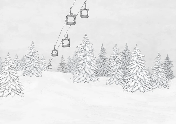 Black and white mountain cable car wallpaper