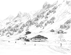 Papier peint Clusaz ski fond montagne Confins