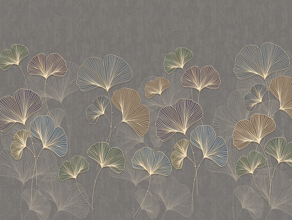 Panoramic wallpaper ginkgo asia trend