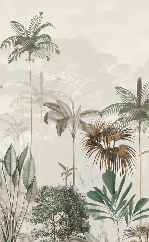 Green jungle eden panoramic wallpaper