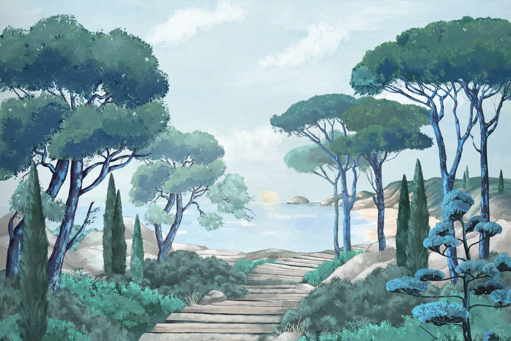 Papier peint balade dans les calanques