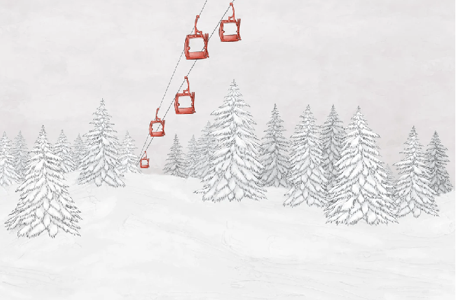 Red mountain cable car wallpaper