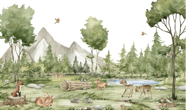 Papier peint animaux en forêt - Muralconcept