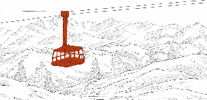 Papier peint La Plagne télécabine rouge