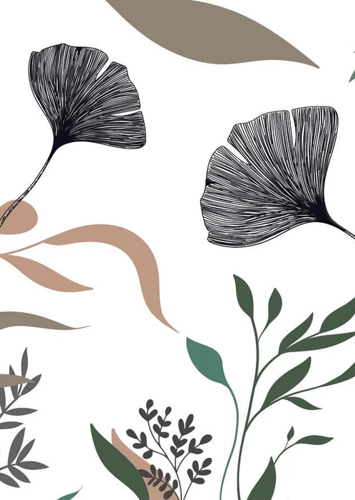 Papier peint ginkgo artiste floral - Muralconcept