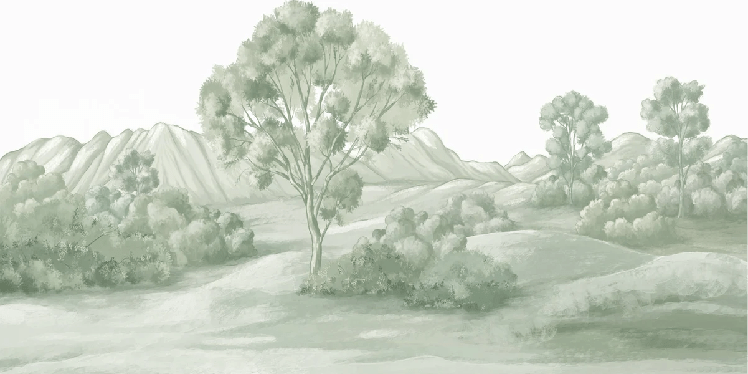 Poetic green landscape wallpaper