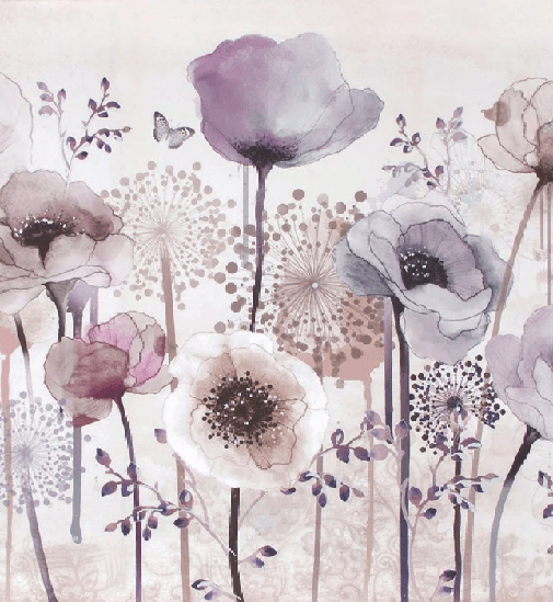 Fleur Parme wallpaper