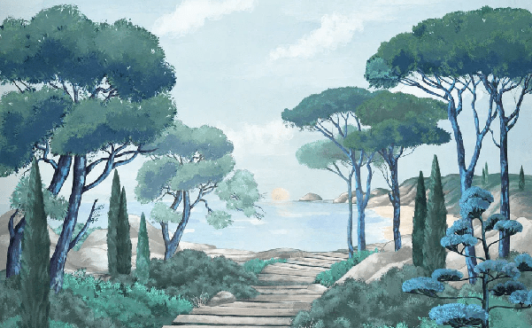 Papier peint balade dans les calanques, XXL, tendance