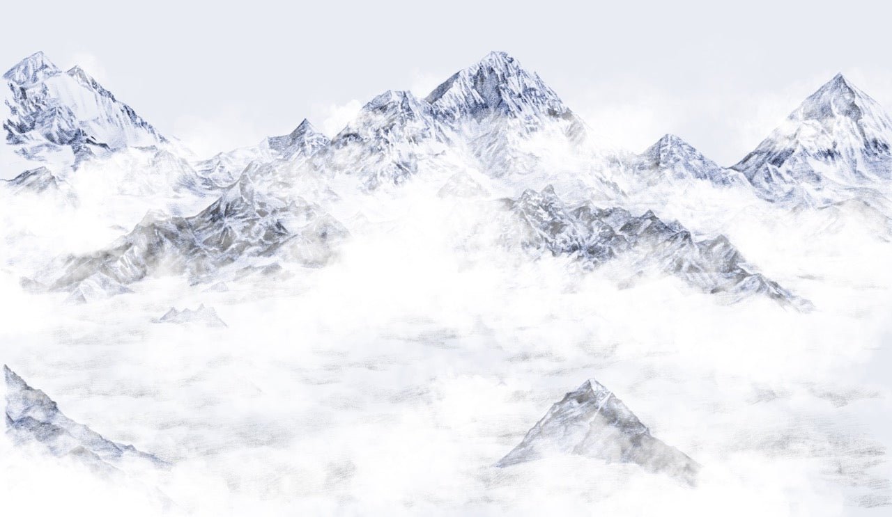 Papier peint Mont Everest bleu, XXL, tendance