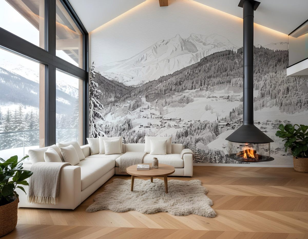 Morzine Panoramic Wallpaper – Skiing, Chalet, Mountains