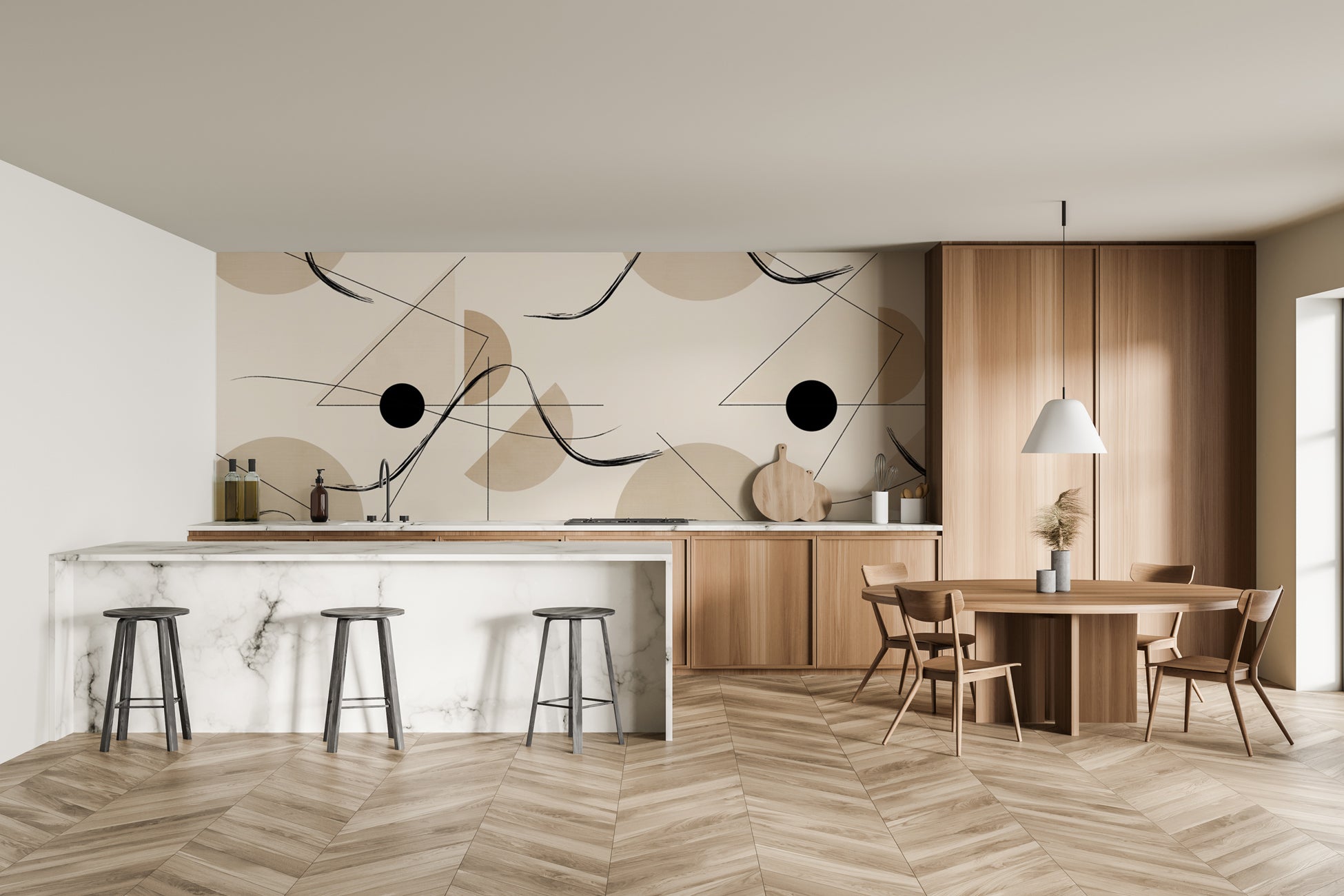 Papier peint motif graphique bold