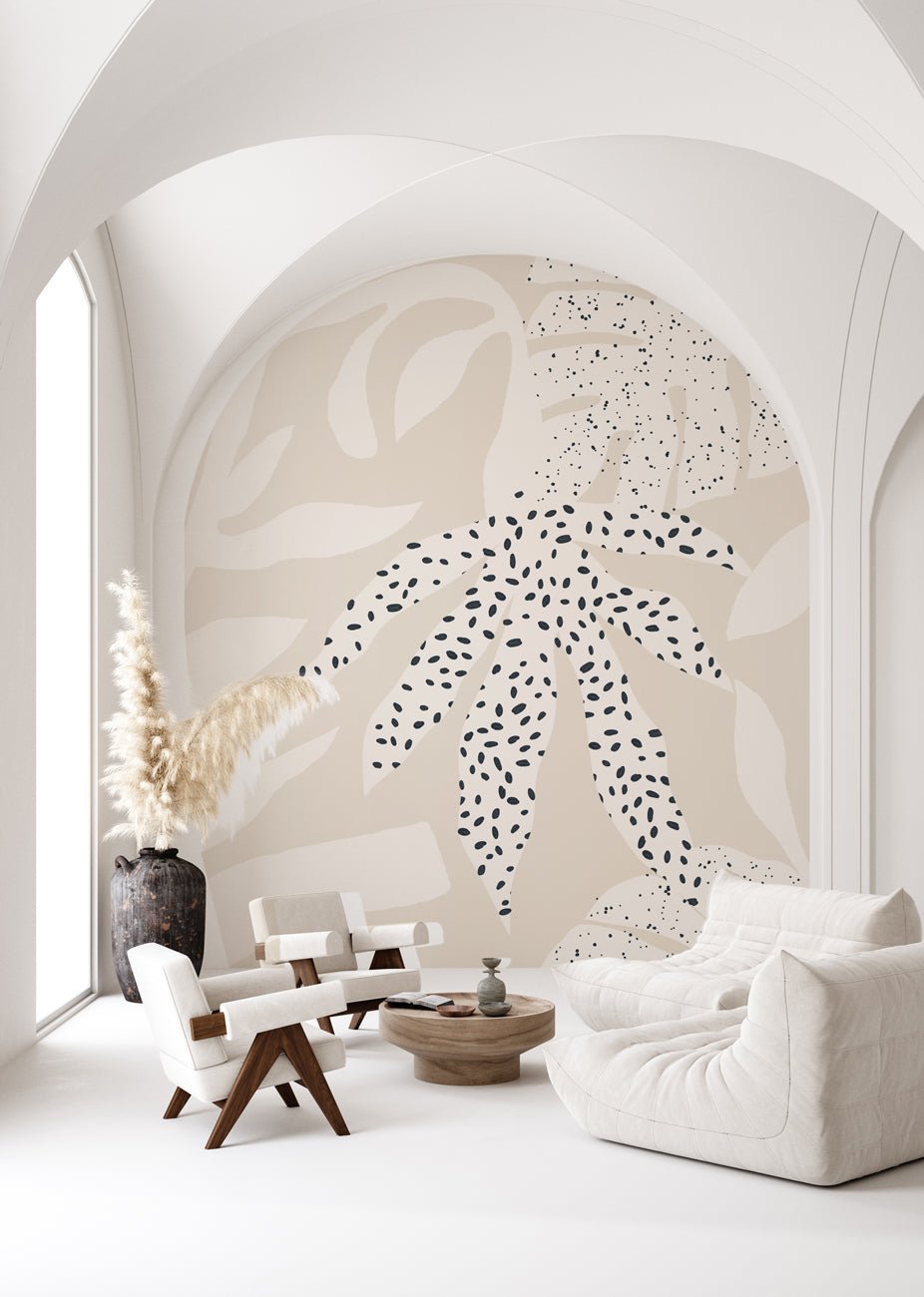 Papier peint panoramique douceur végétale, mural concept, tendance