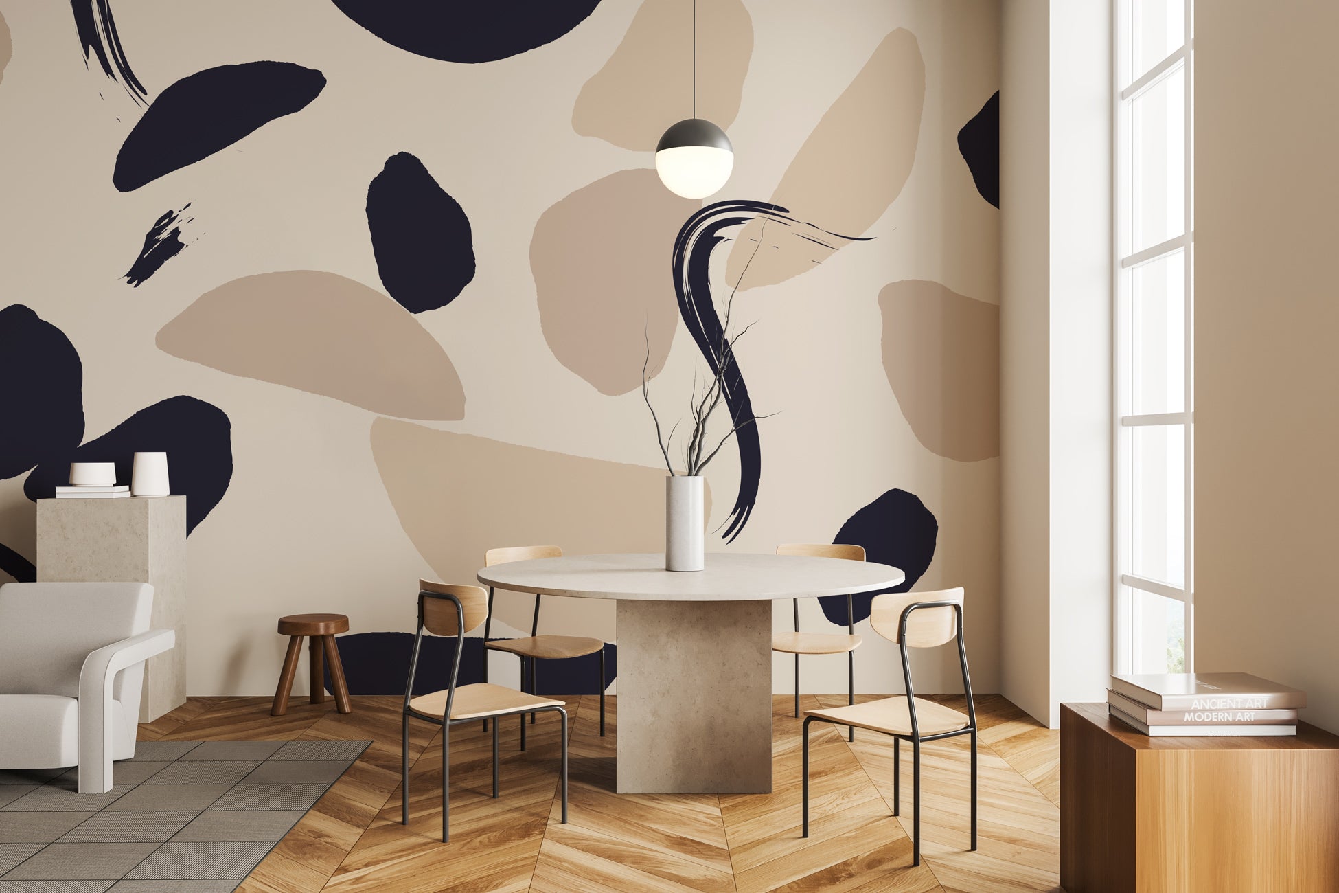 Papier peint panoramique éclat de terre, mural concept, tendance