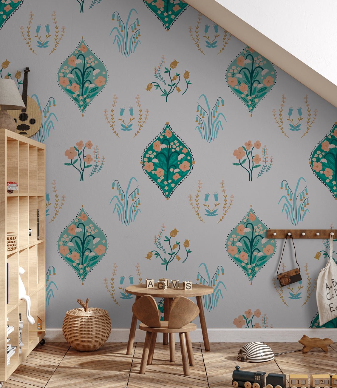 Papier peint enfant arabesque florale, XXL, tendance
