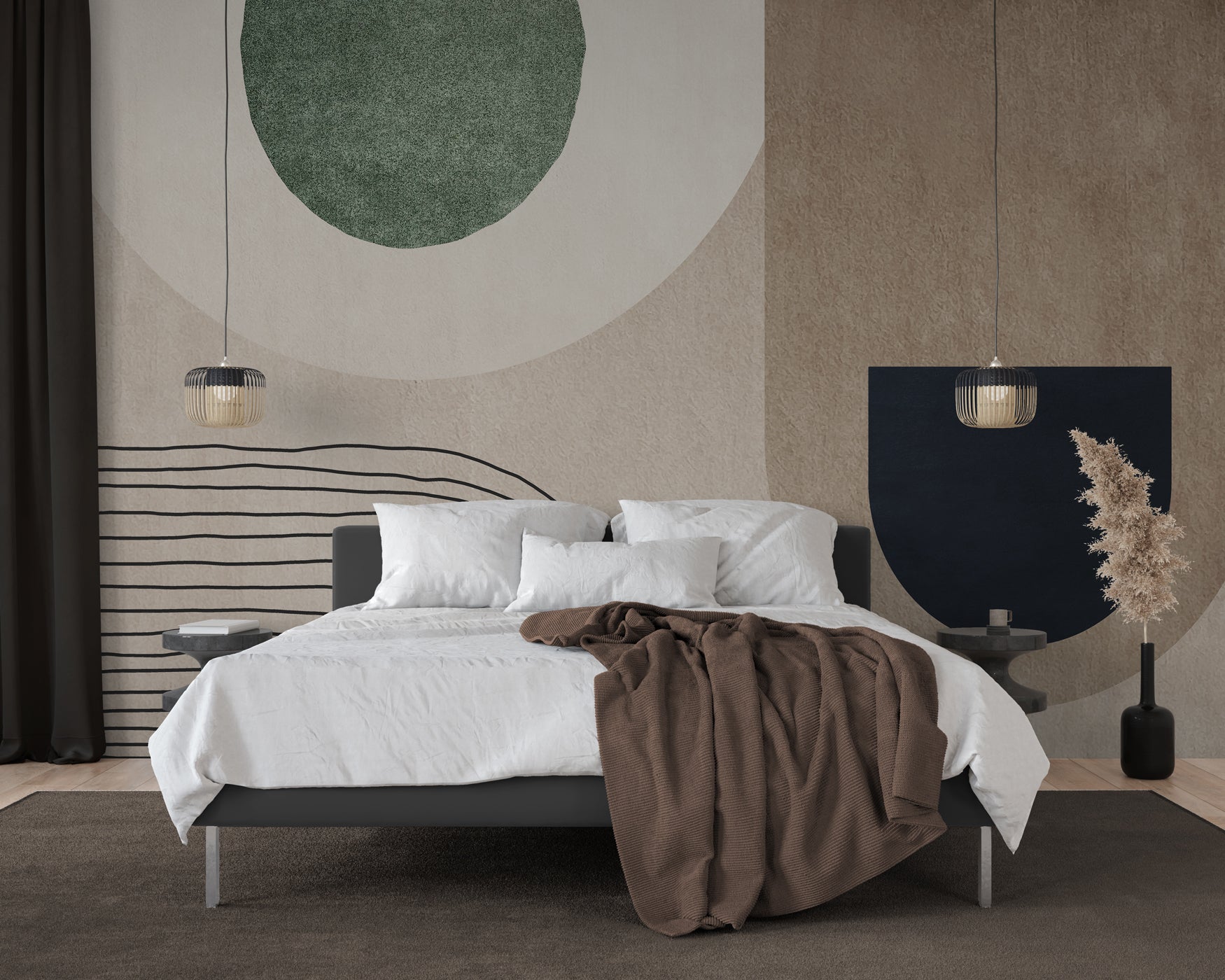 Papier peint arche esquisse géométrique, mural concept, tendance