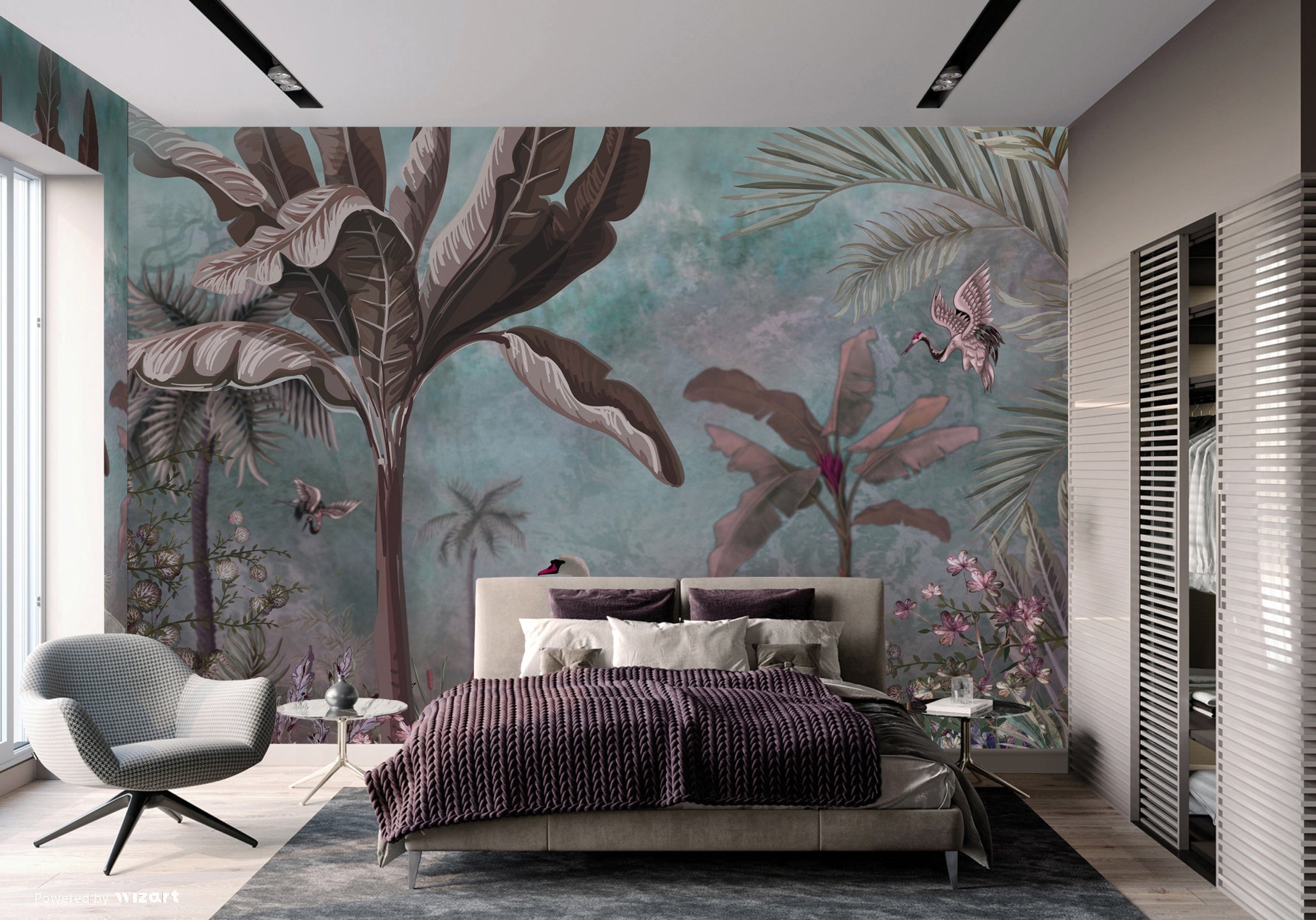 Papier peint bananiers enchanteurs, mural concept, tendance