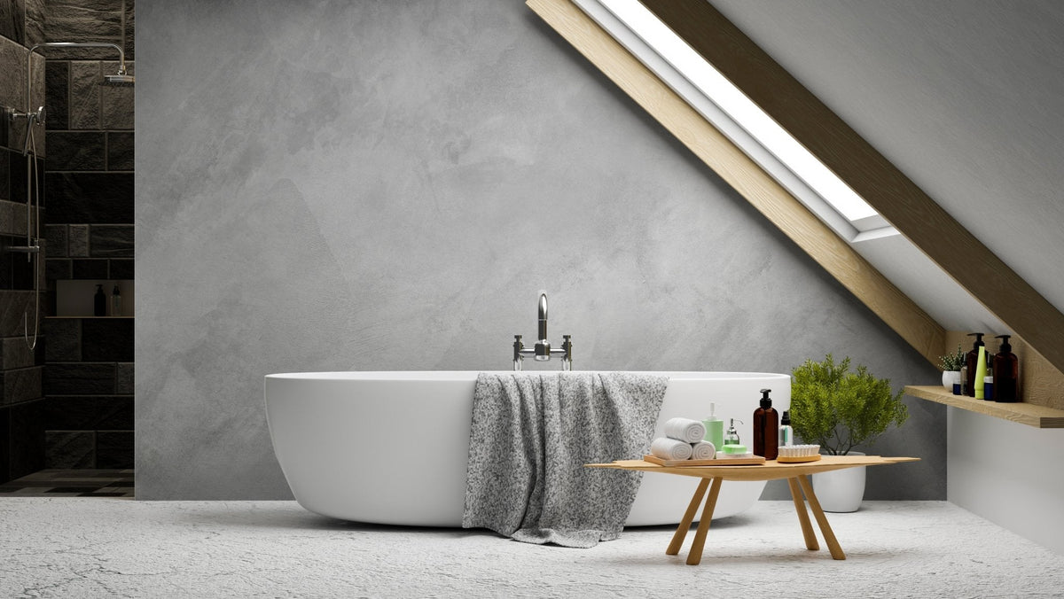 Waxed concrete wallpaper