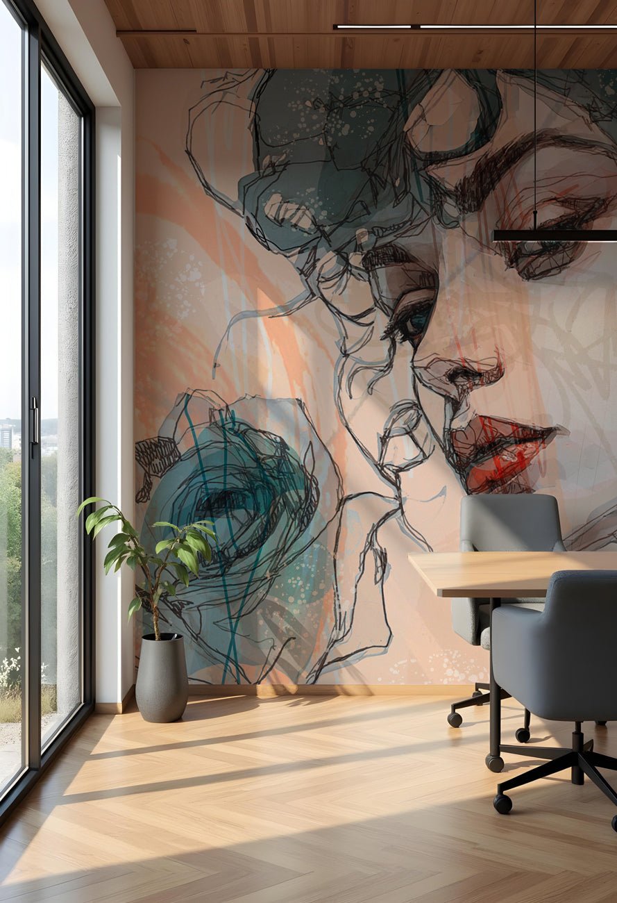 papier peint bureau artistique
