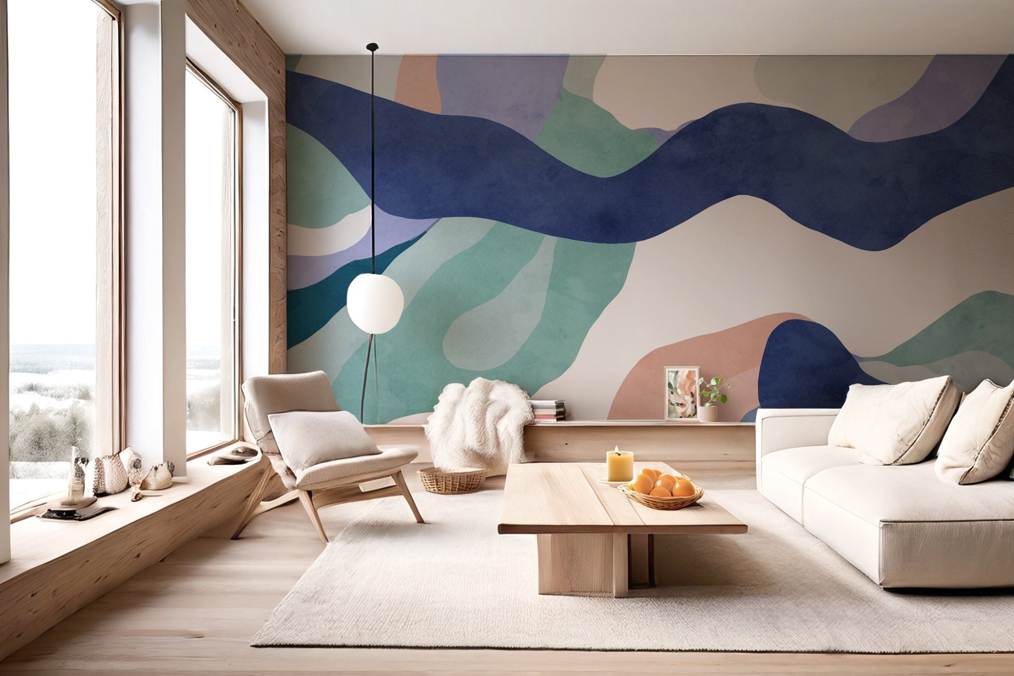 Papier peint abstrait ondulation - Muralconcept