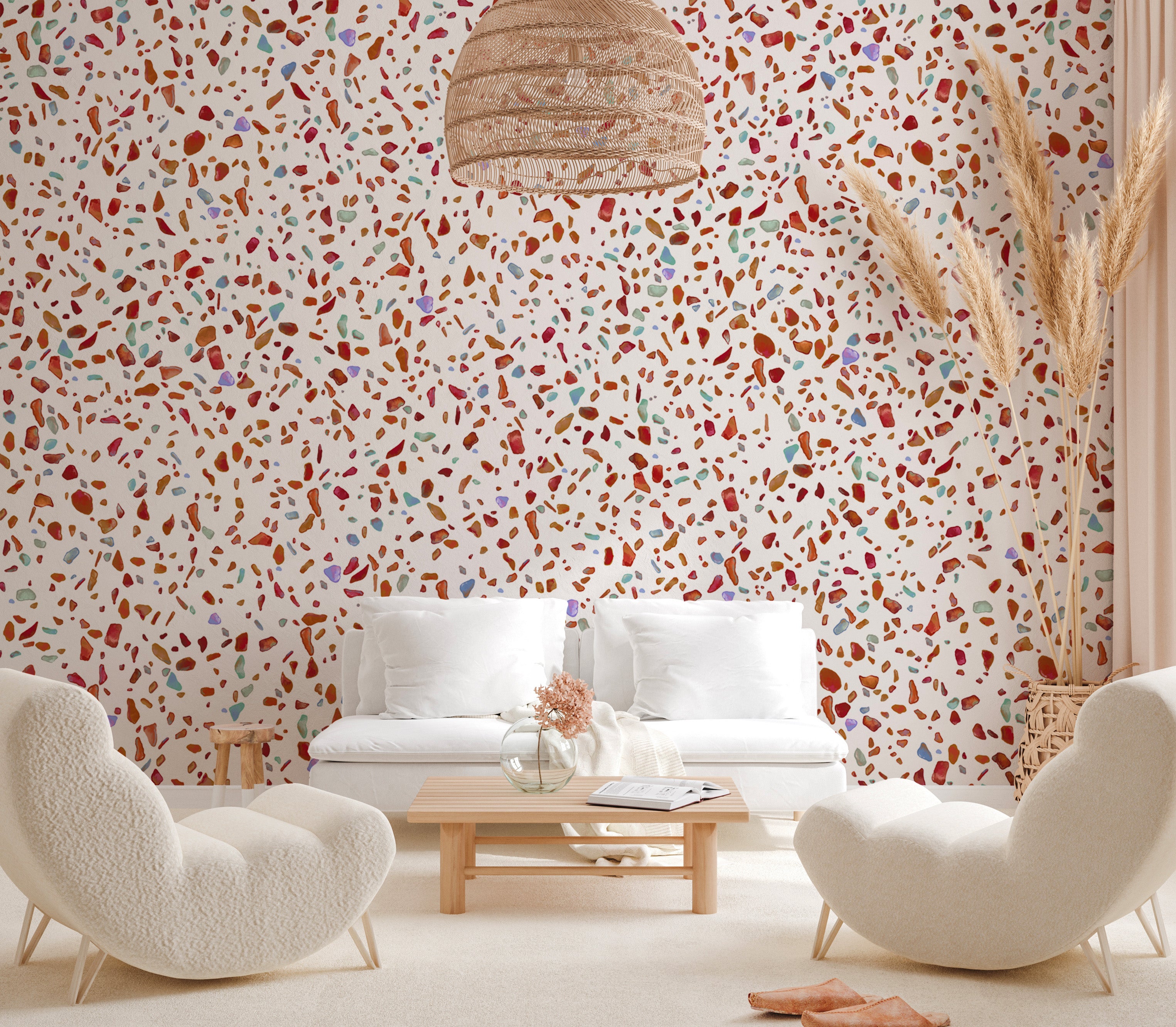 Papier peint effet terrazzo, mural concept, tendance