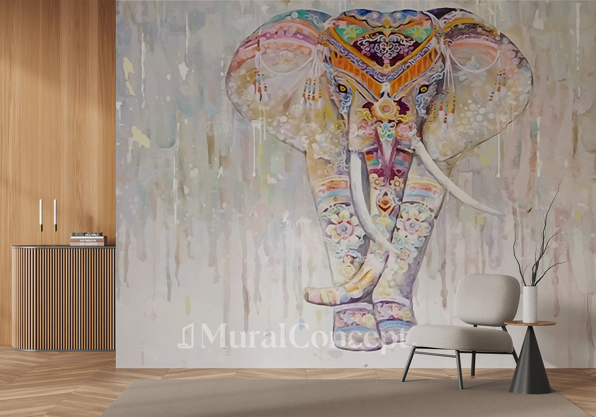 Elephant Boho Indian wallpaper