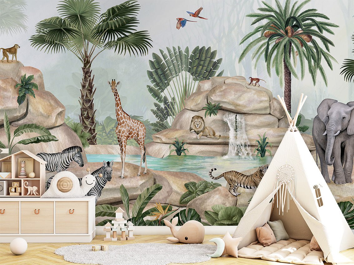 Papier peint enfant oasis animale, XXL, tendance