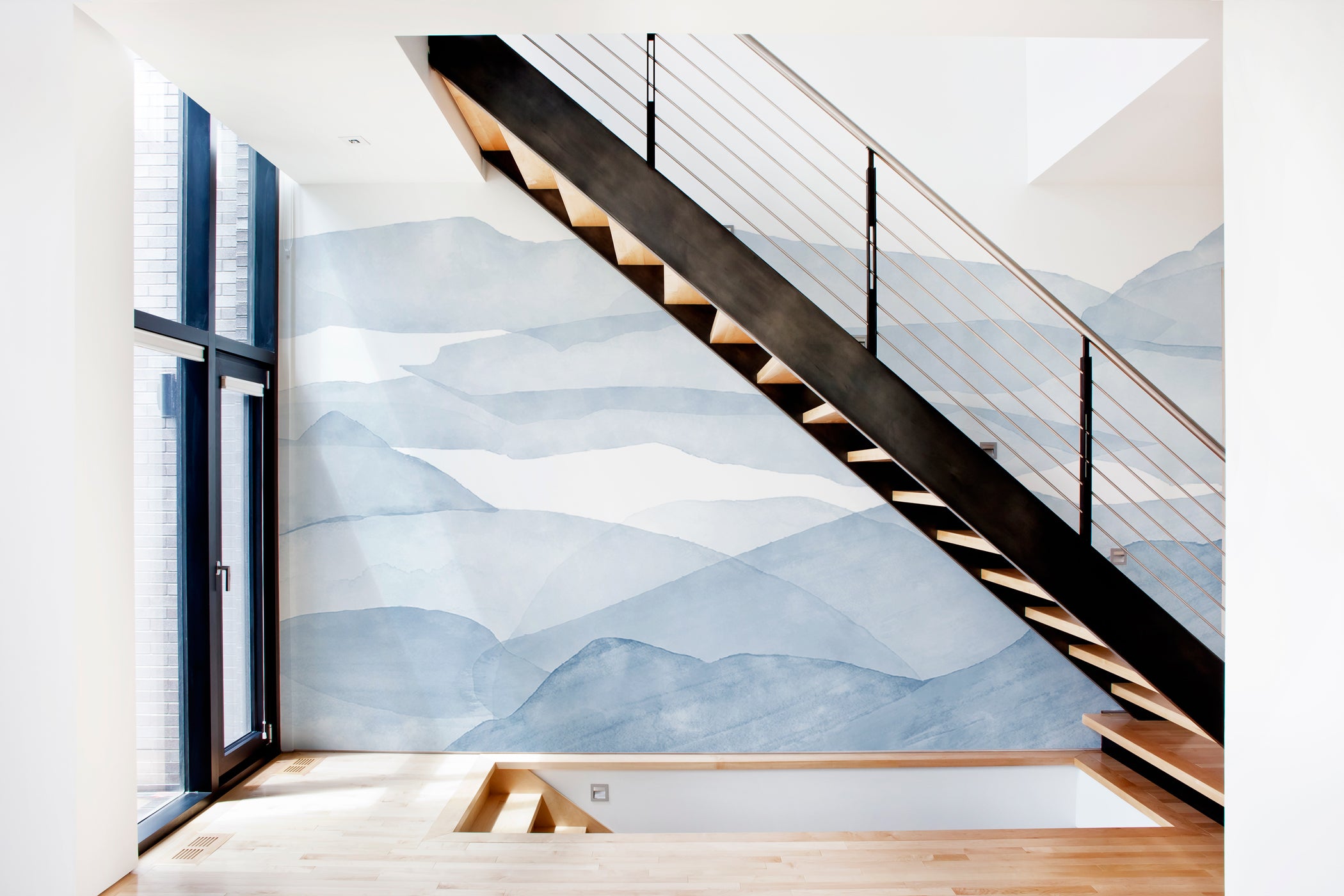 Papier peint panoramique - Velours Bleu - Muralconcept