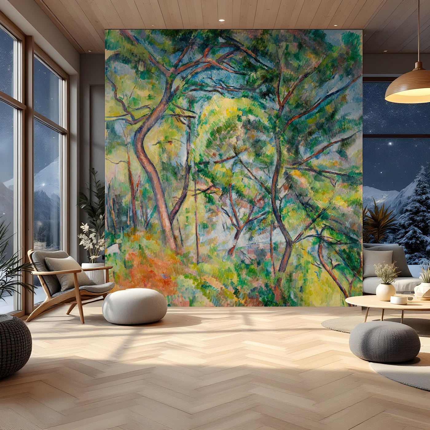 papier peint artistique foret
