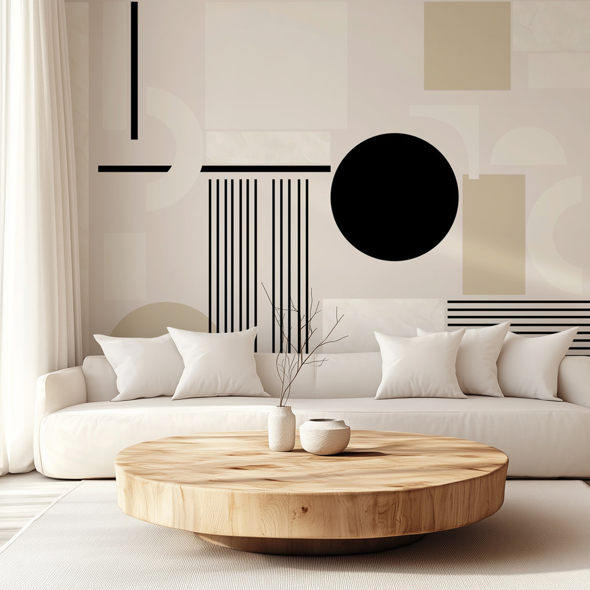 Papier peint moderne minéral géométrique