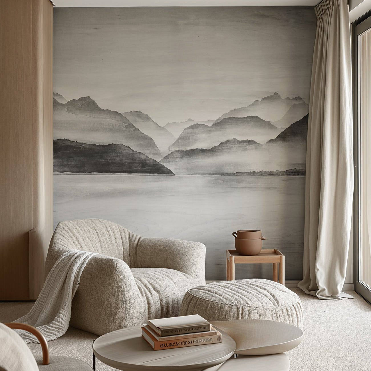 Papier Peint Sommets d’Argent | Les Bleus du Lac®, XXL, tendance