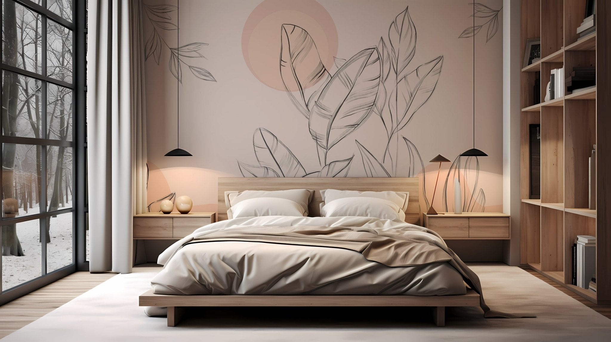 Papier peint gracieuse flore, mural concept, tendance