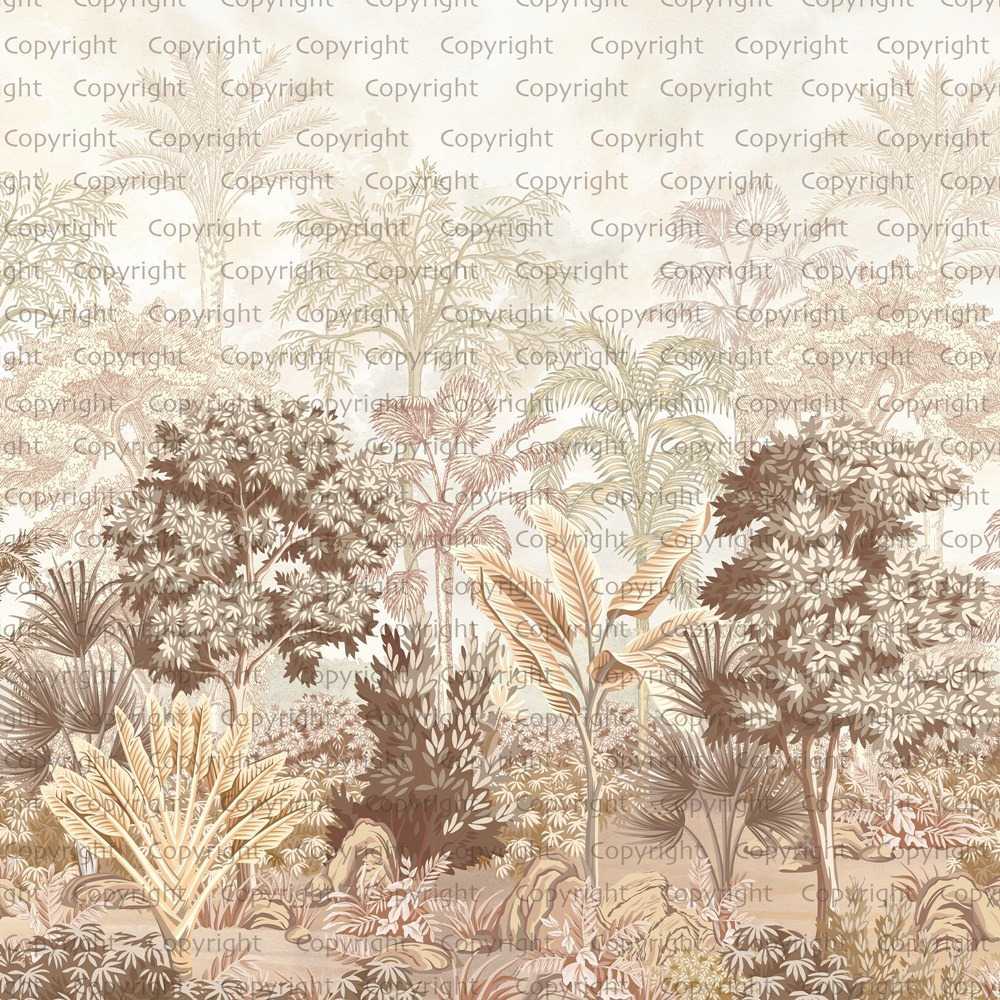 Papier peint jungle lumineuse, XXL, tendance