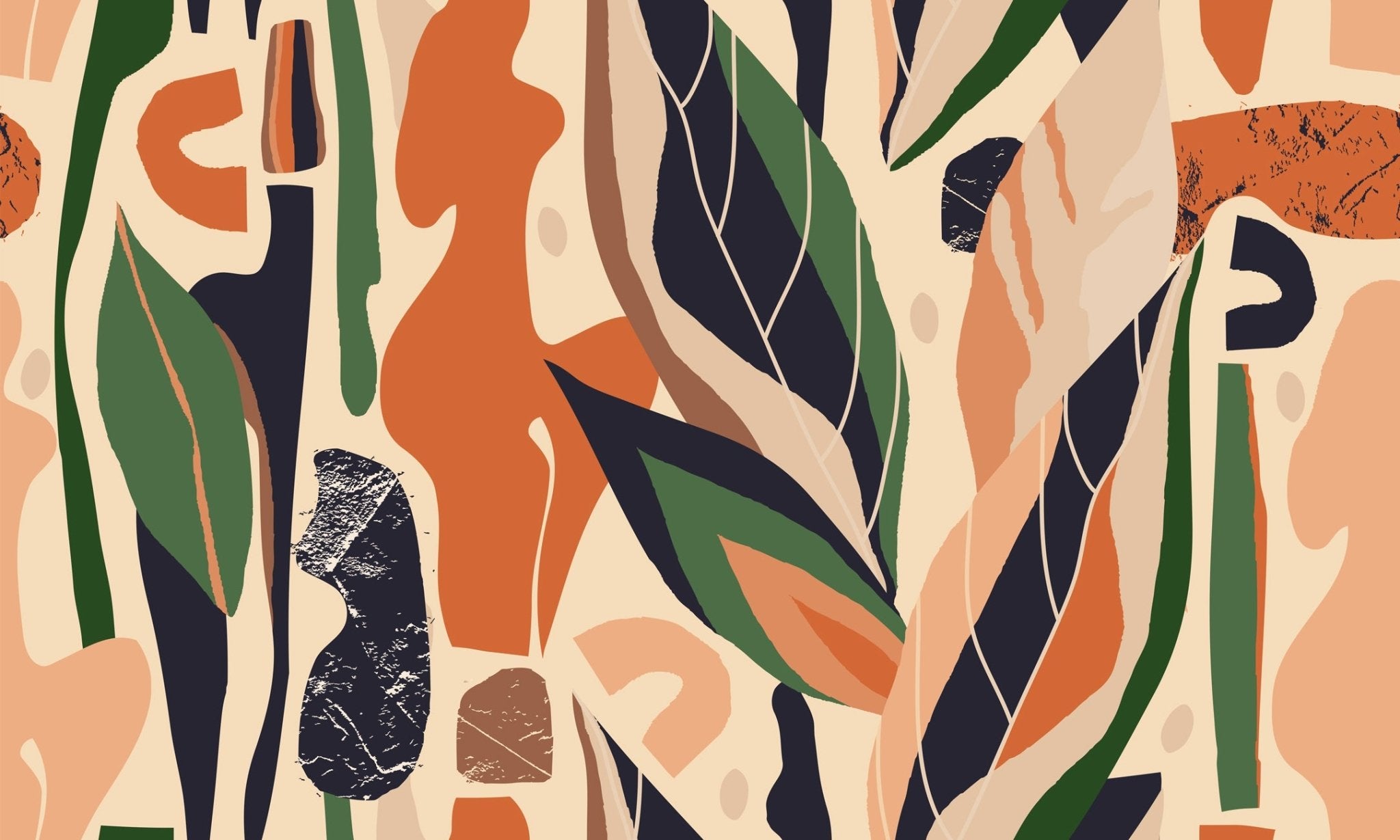 Papier peint mur végétal abstrait, mural concept, tendance