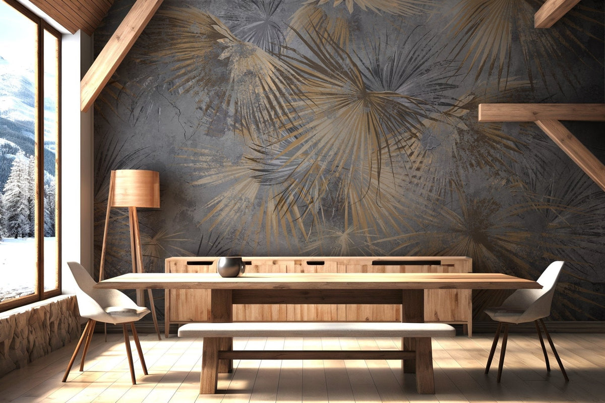 Vintage palm tree panoramic wallpaper