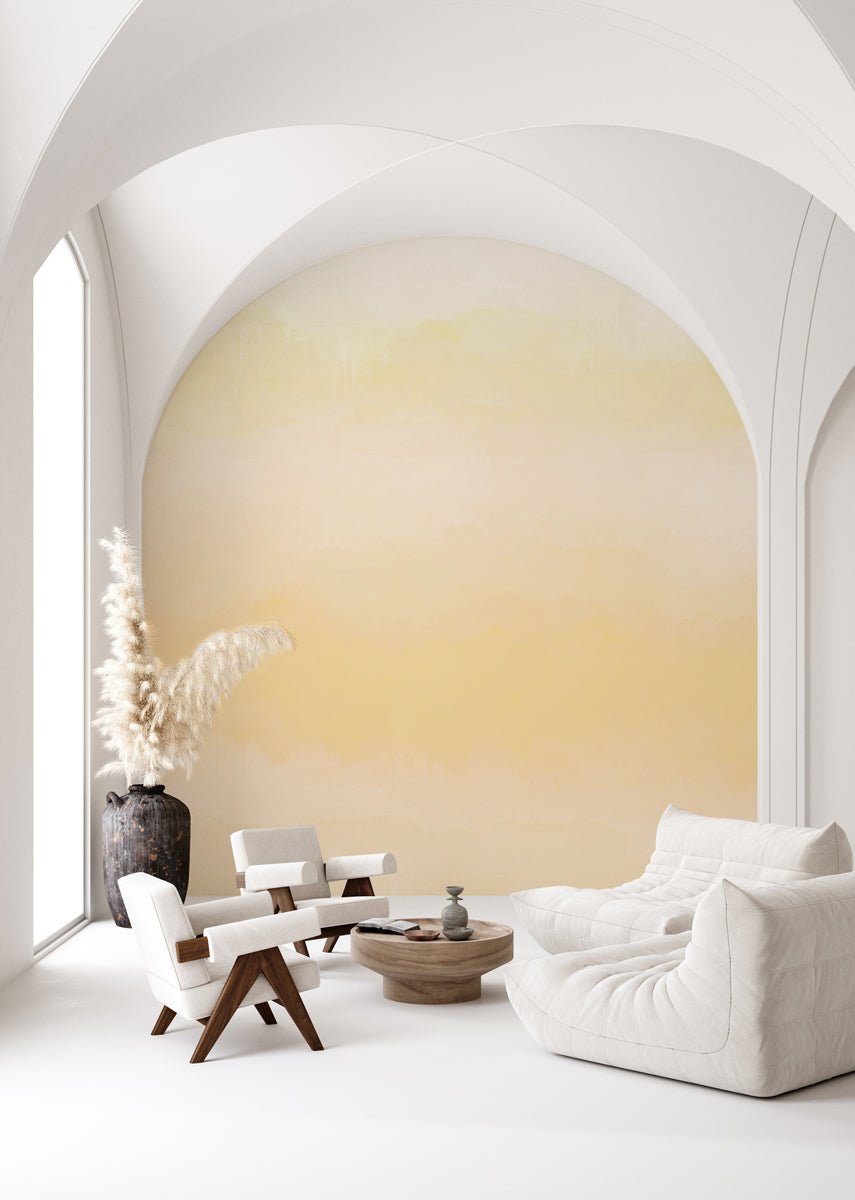 Papier peint panoramique dégradé jaune, XXL, tendance